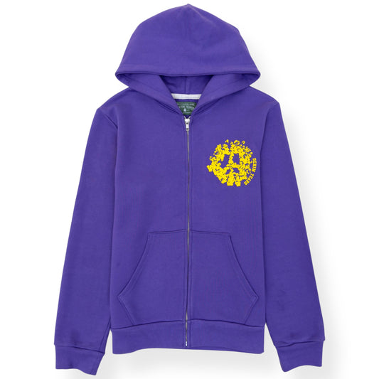 DENIM TEARS UNIVERSITY LOGO ZIP HOODIE PURPLE M