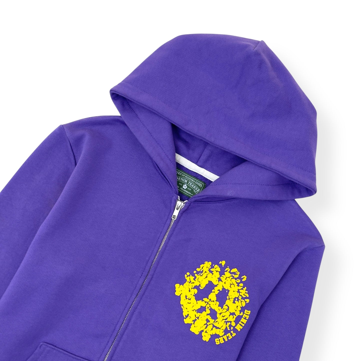 DENIM TEARS UNIVERSITY LOGO ZIP HOODIE PURPLE M