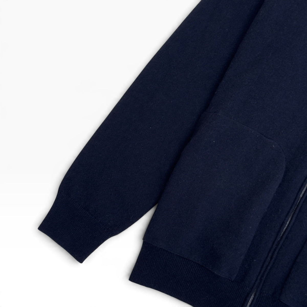 AGNONA CASHMERE ZIP-UP BOMBER CARDIGAN NAVY XL