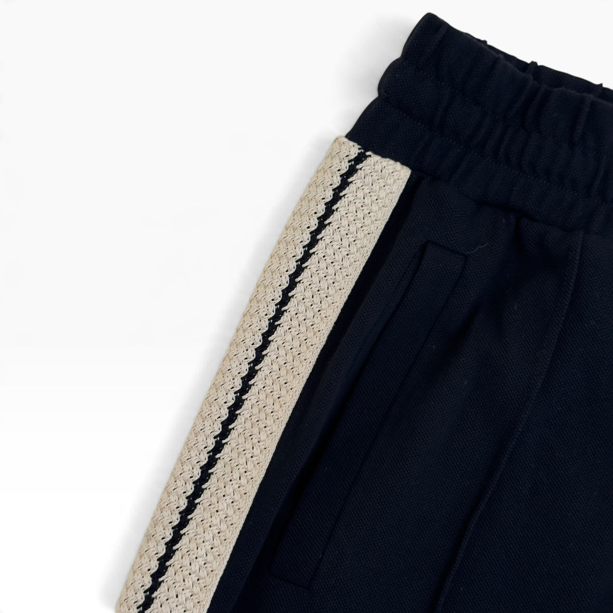 PALM ANGELS MONOGRAM PIQUET TRACK PANTS BLACK / BEIGE M