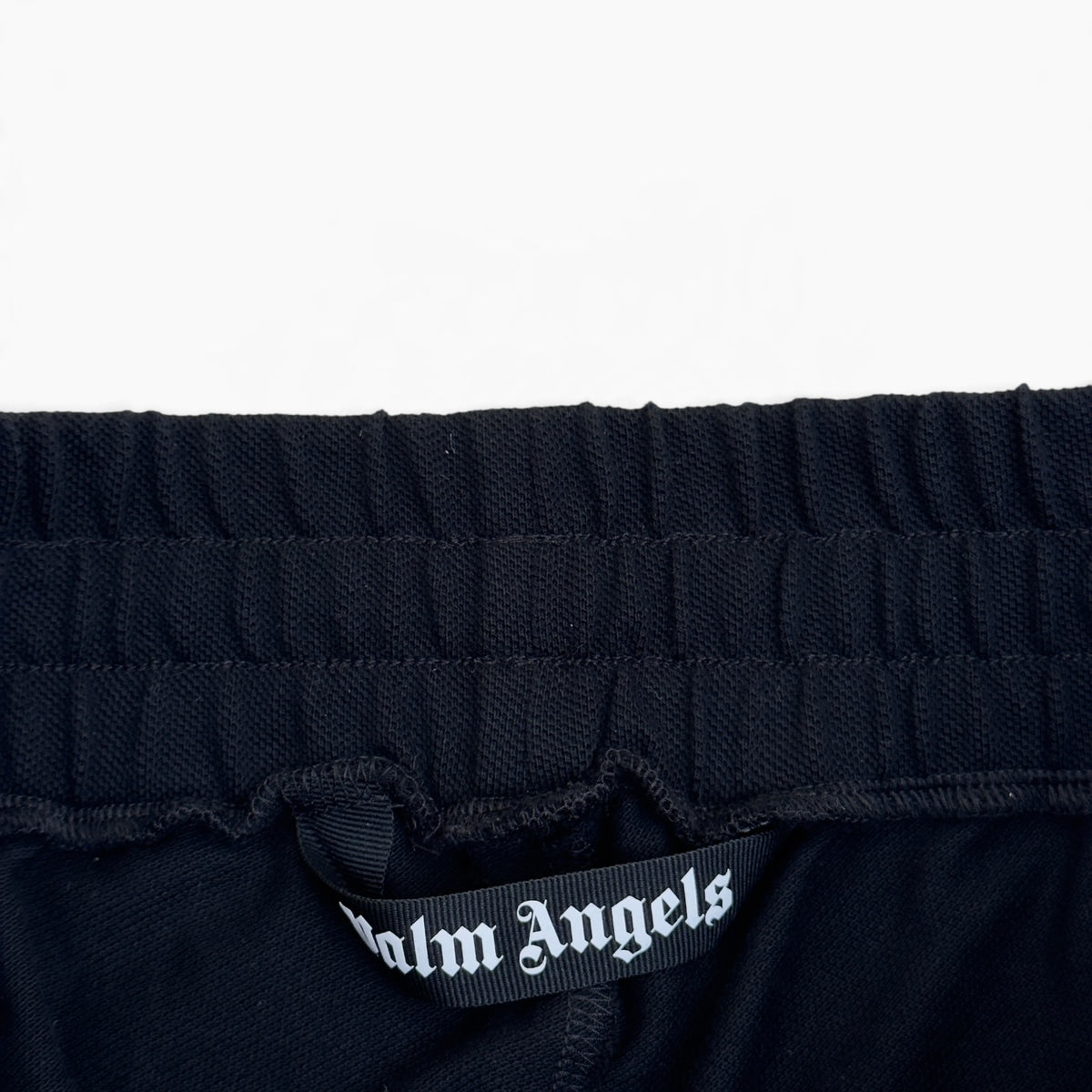 PALM ANGELS MONOGRAM PIQUET TRACK PANTS BLACK / BEIGE M
