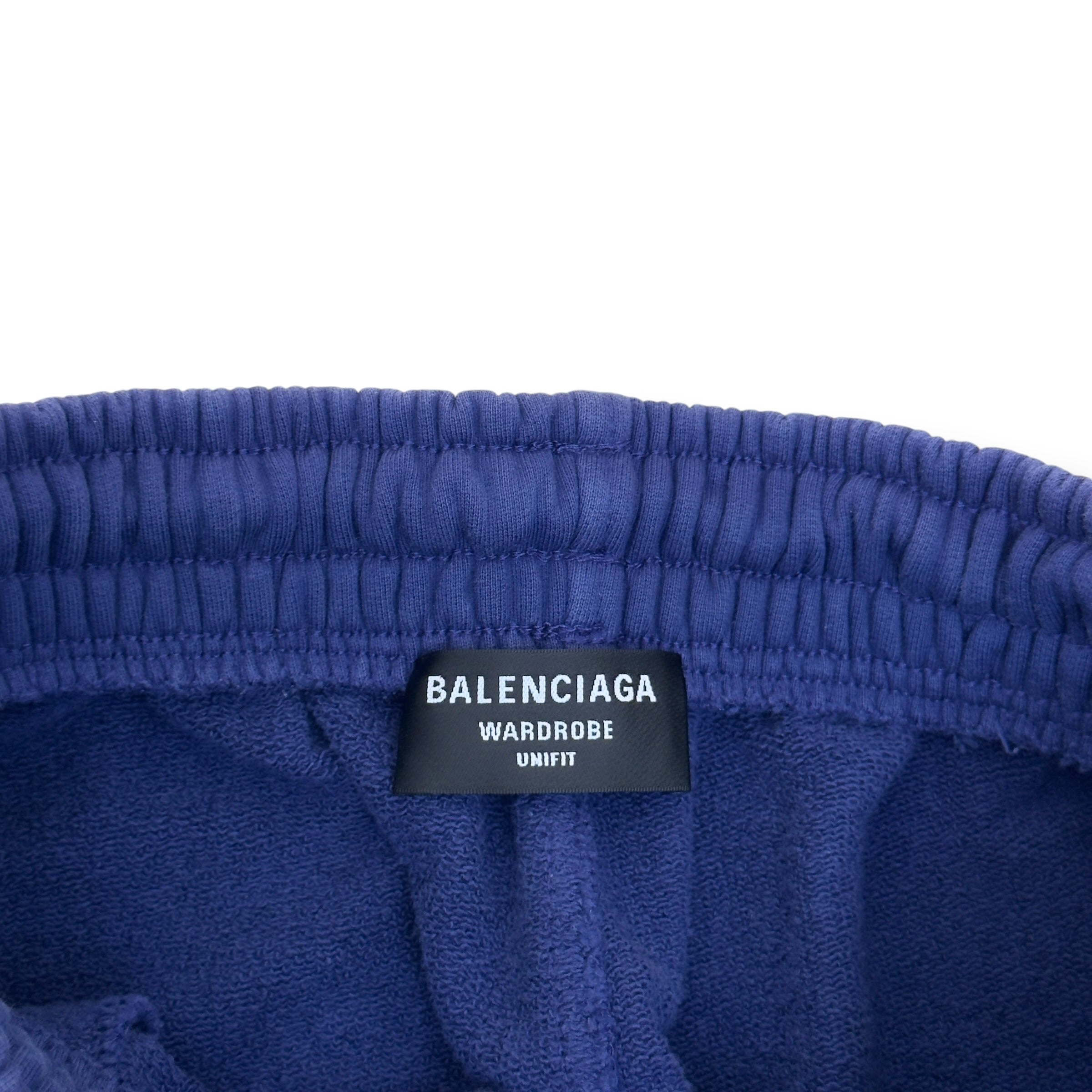 BALENCIAGA OVERSIZED POLITICAL LOGO SWEATPANTS BLUE XS