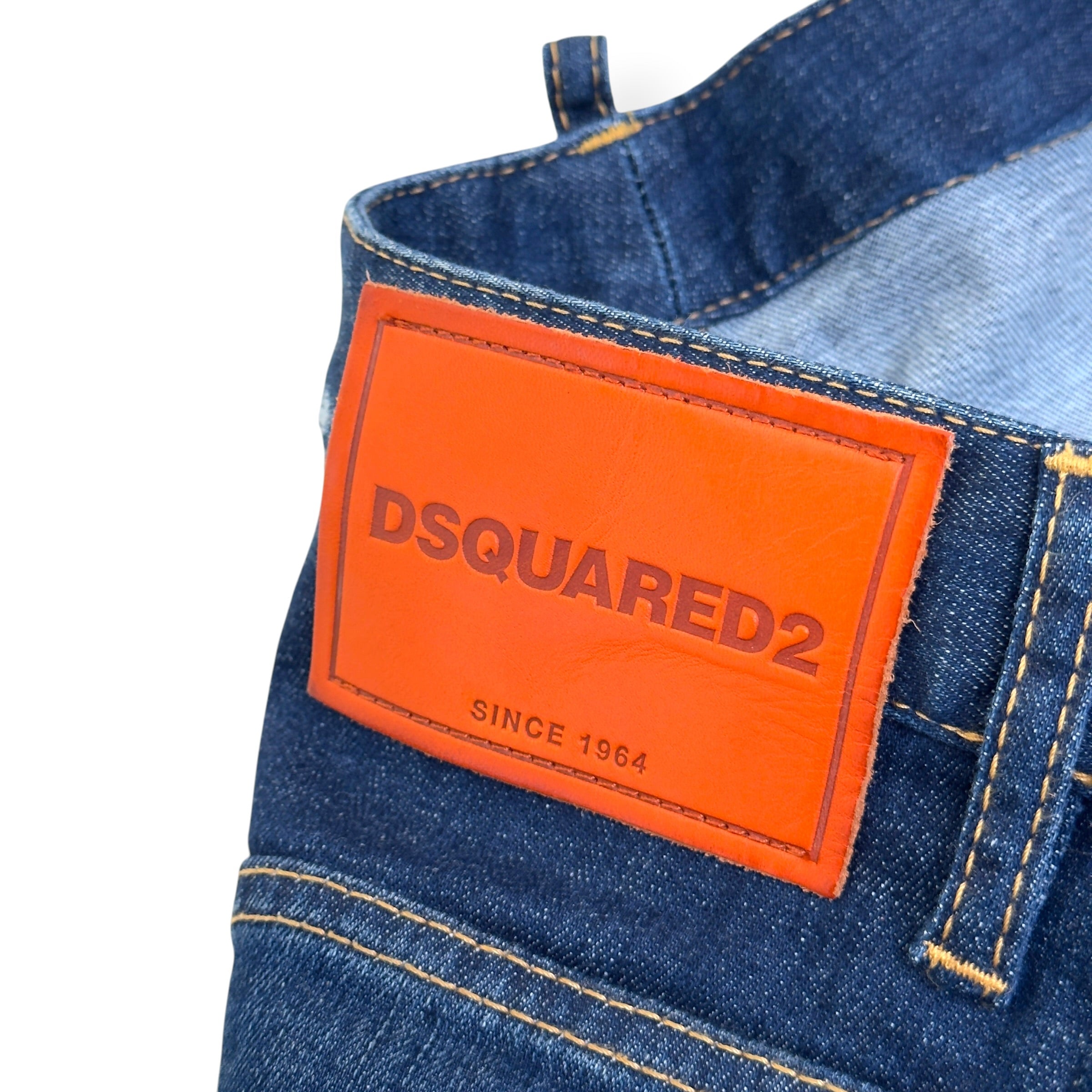 DSQUARED2 DISTRESSED COMBAT DENIM JEANS BLUE 48 / M