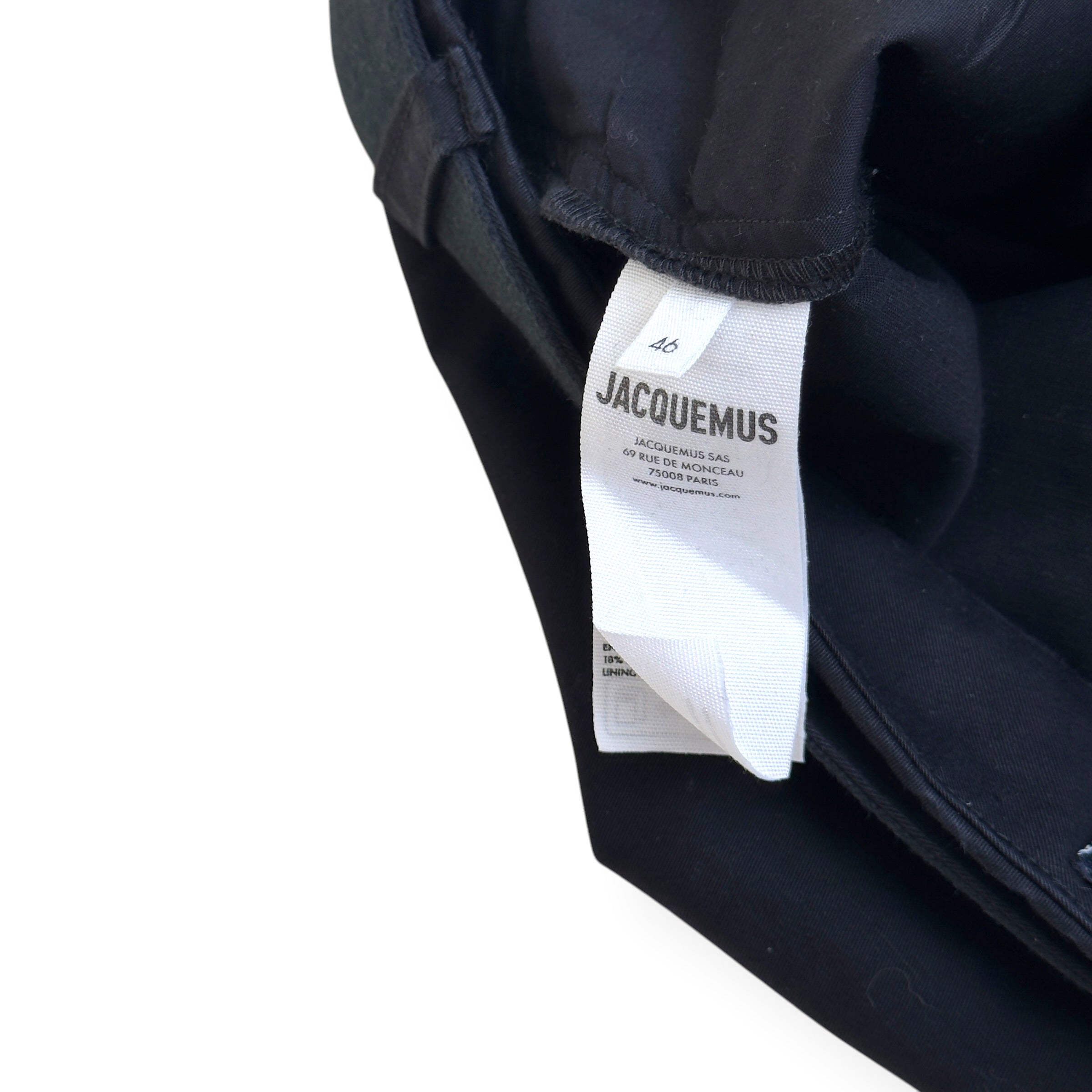 JACQUEMUS LA CASA BELTED CARGO TROUSERS BLACK 46 / S