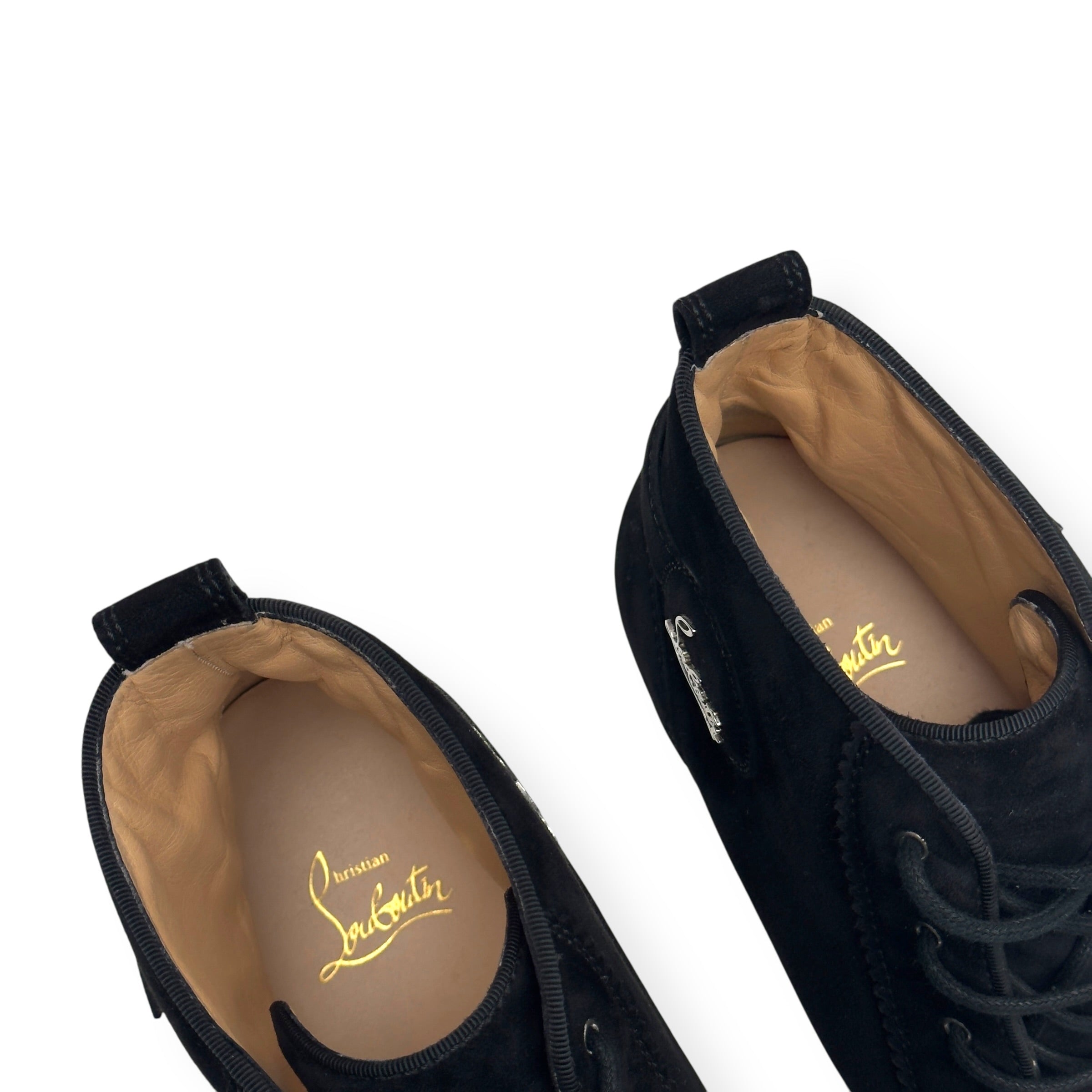 CHRISTIAN LOUBOUTIN NONO STRAP FLAT SUEDE SNEAKER BLACK 40.5 / UK6.5