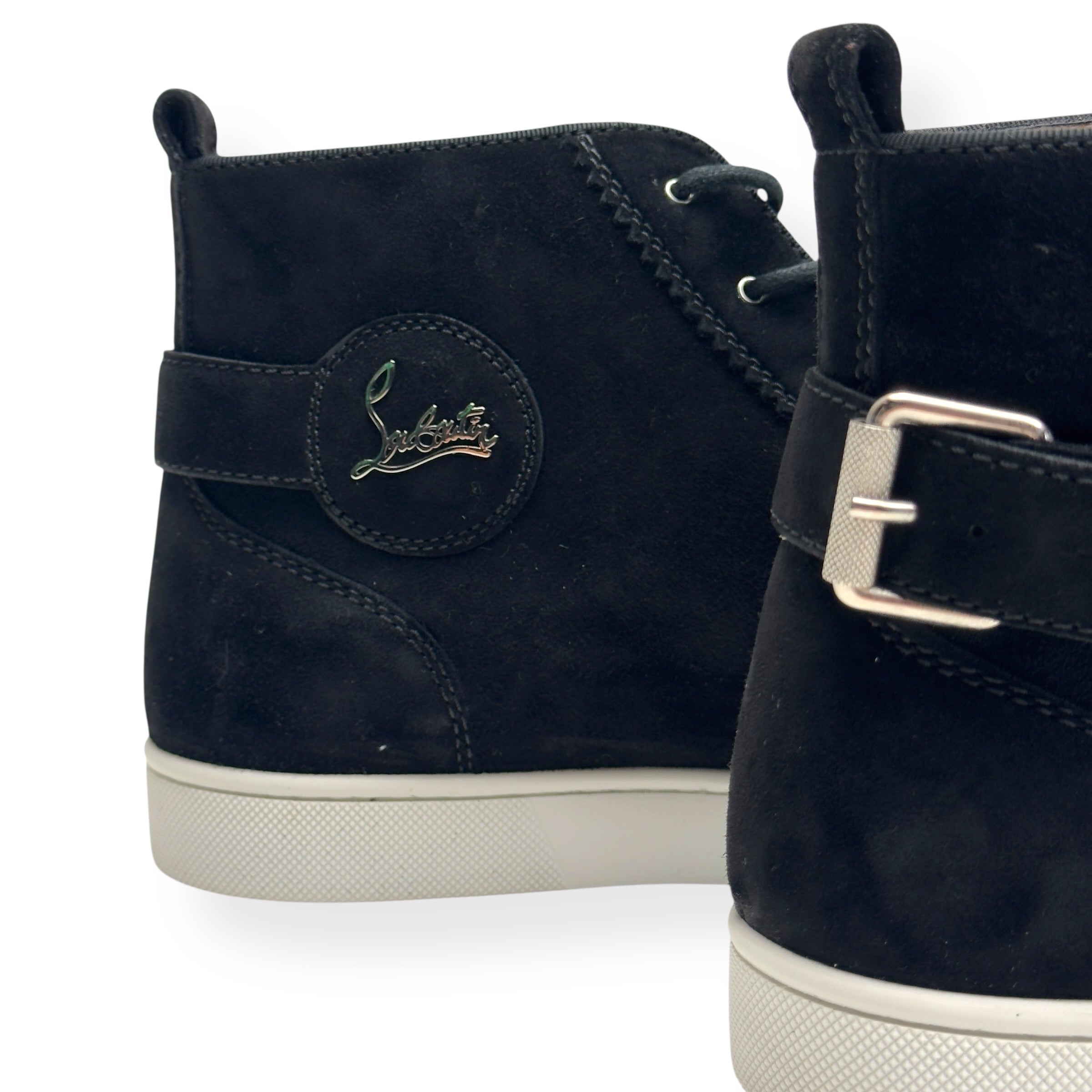 CHRISTIAN LOUBOUTIN NONO STRAP FLAT SUEDE SNEAKER BLACK 40.5 / UK6.5
