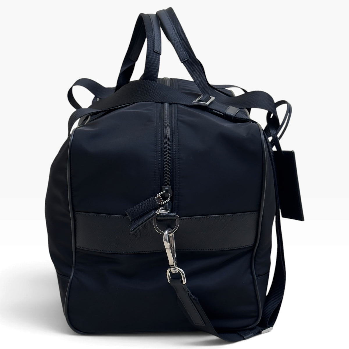 PRADA RE-NYLON TESSUTO SAFFIANO TRAVEL DUFFLE BAG BLACK O/S