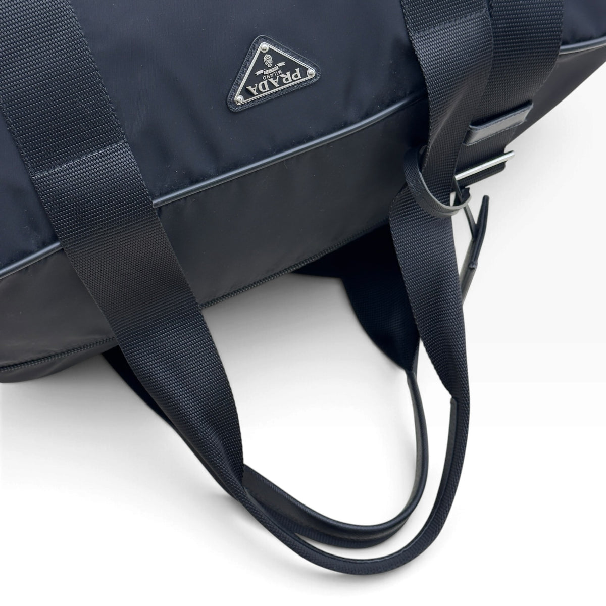 PRADA RE-NYLON TESSUTO SAFFIANO TRAVEL DUFFLE BAG BLACK O/S