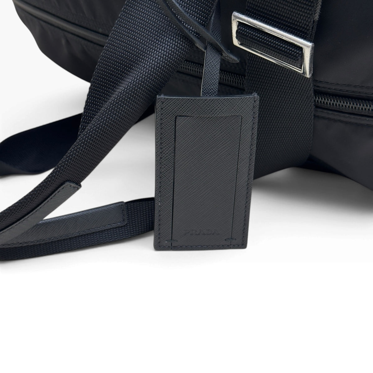 PRADA RE-NYLON TESSUTO SAFFIANO TRAVEL DUFFLE BAG BLACK O/S