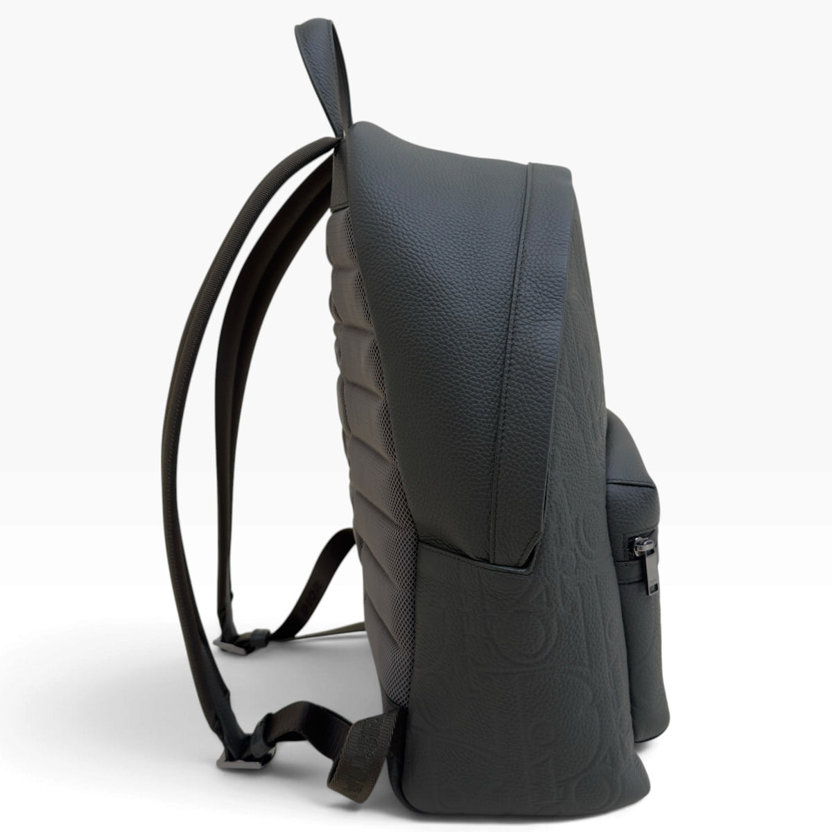 DIOR RIDER GRAINED LEATHER OBLIQUE EMBOSSED BACKPACK O/S