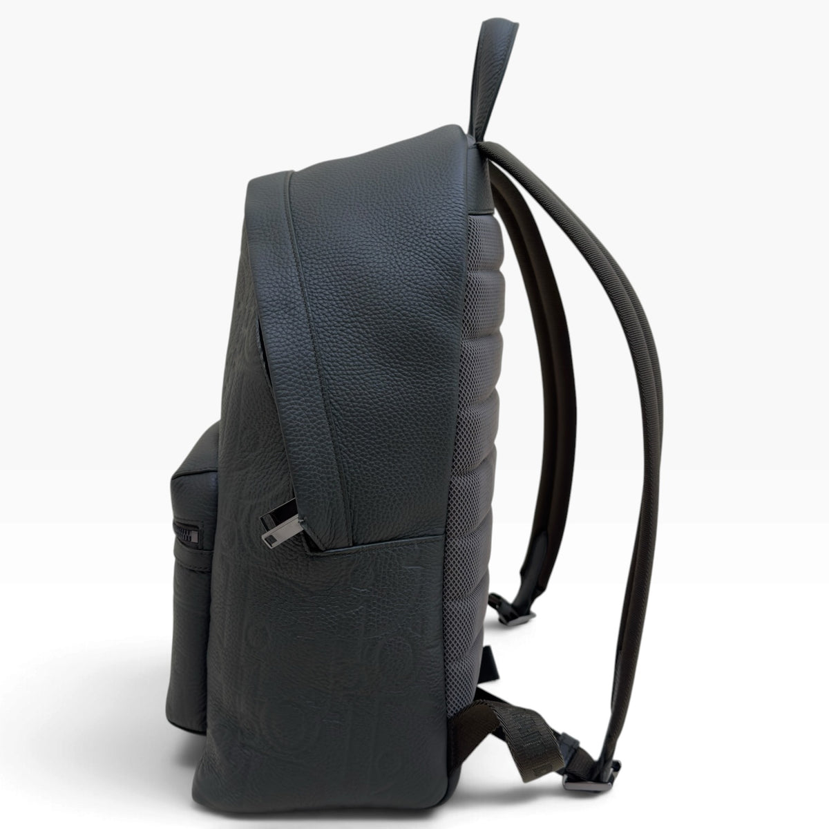 DIOR RIDER GRAINED LEATHER OBLIQUE EMBOSSED BACKPACK O/S