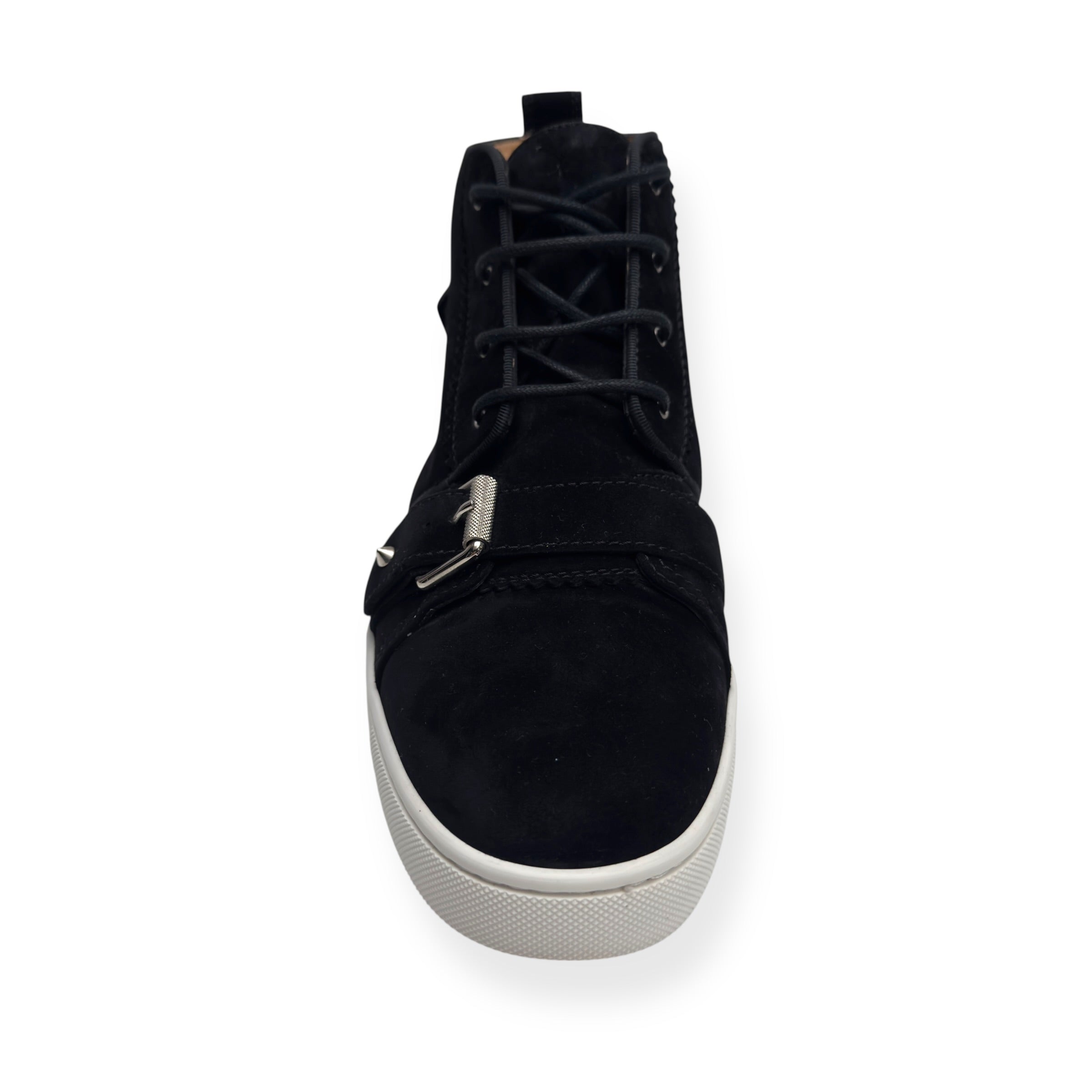 CHRISTIAN LOUBOUTIN NONO STRAP FLAT SUEDE SNEAKER BLACK 40.5 / UK6.5