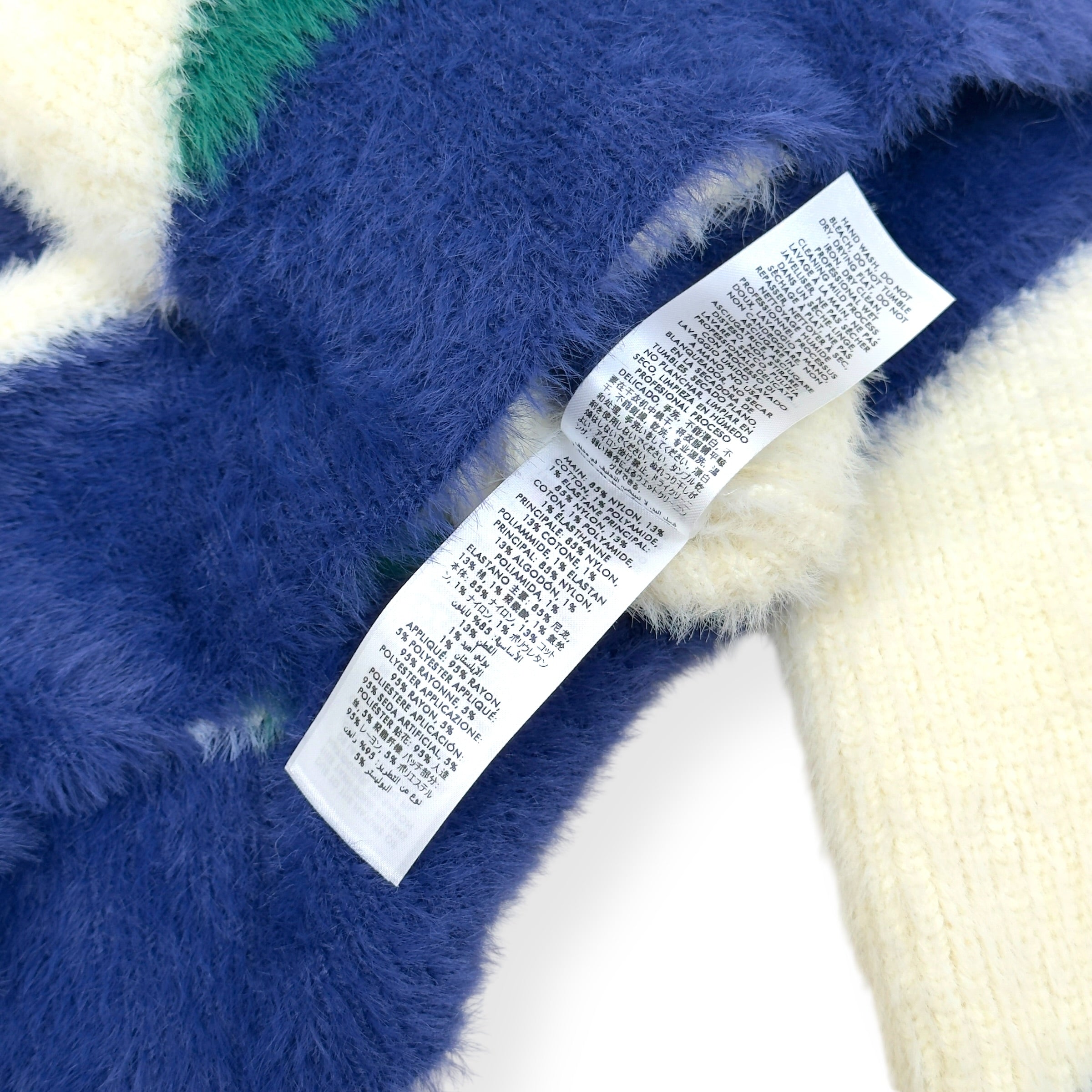 CASABLANCA FURRY STRIPED ZIP-UP JUMPER WHITE M