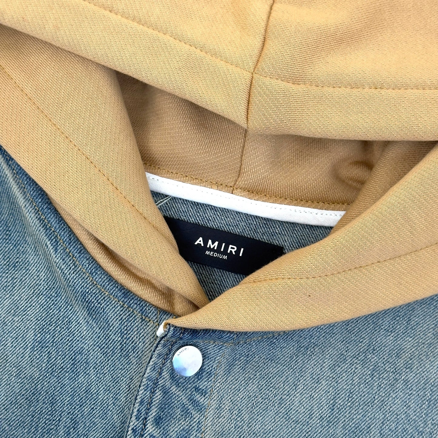 AMIRI DEIIM HOODED OVERSHIRT BLUE / CLAY M