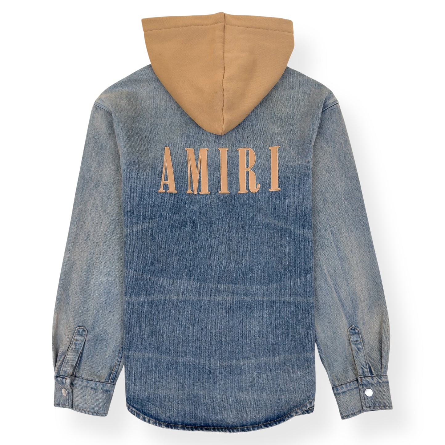 AMIRI DEIIM HOODED OVERSHIRT BLUE / CLAY M
