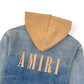 AMIRI DEIIM HOODED OVERSHIRT BLUE / CLAY M