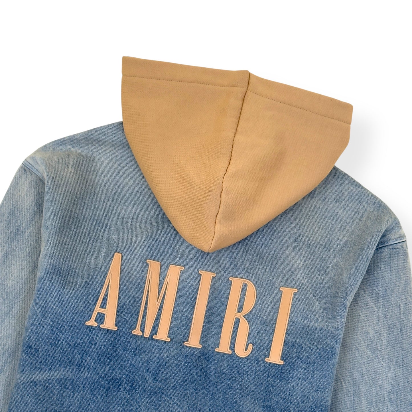 AMIRI DEIIM HOODED OVERSHIRT BLUE / CLAY M