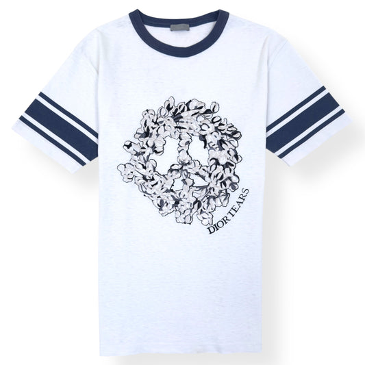 DIOR X DENIM TEARS SS23 CD FLOWER T-SHIRT WHITE / BLUE L
