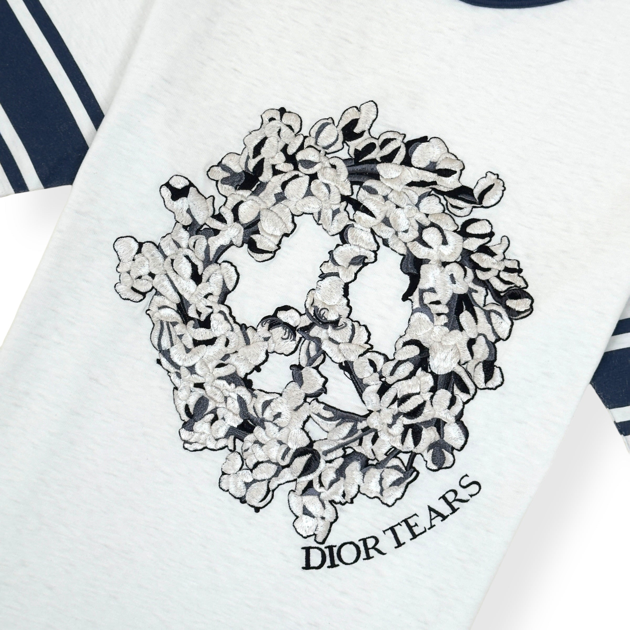 DIOR X DENIM TEARS SS23 CD FLOWER T-SHIRT WHITE / BLUE L