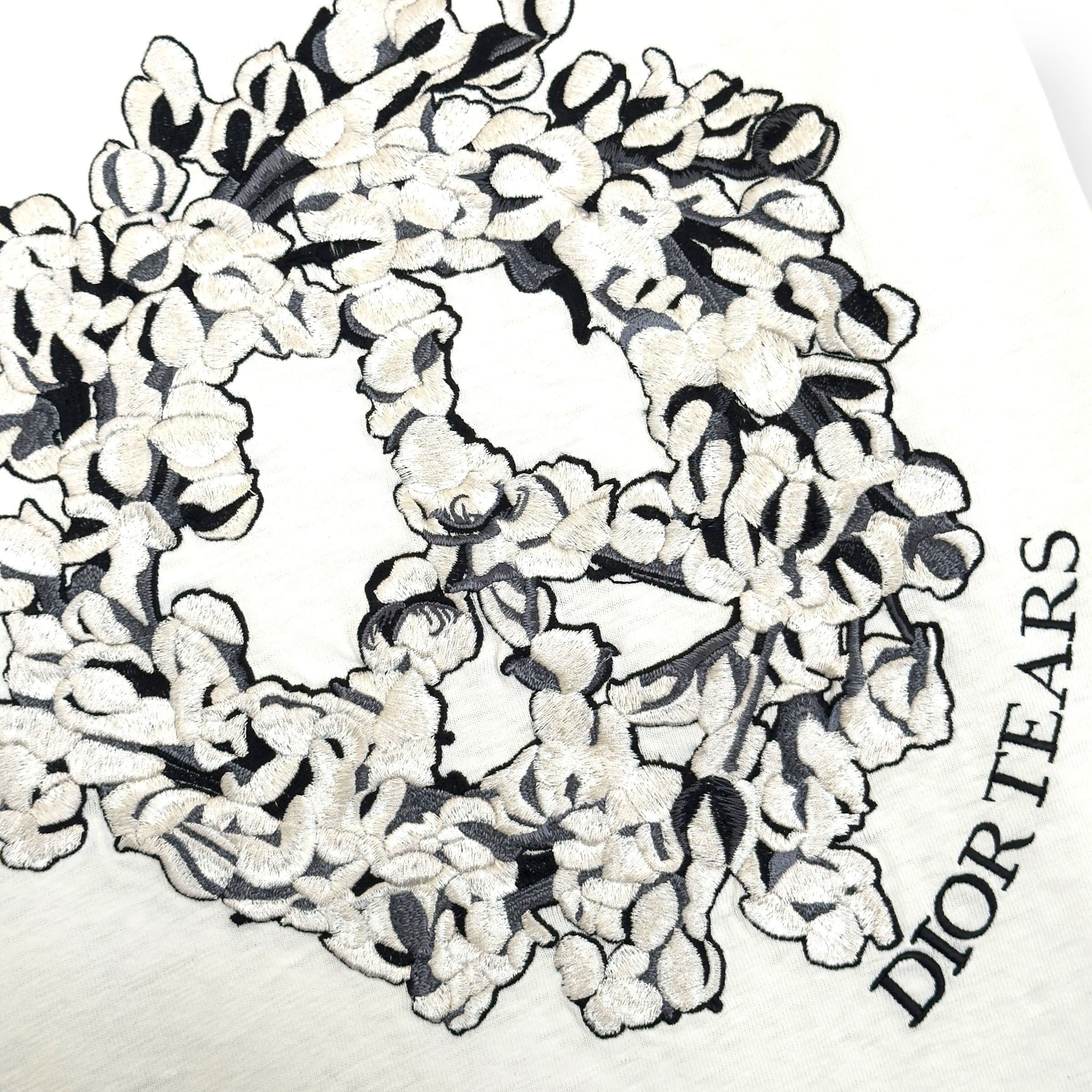 DIOR X DENIM TEARS SS23 CD FLOWER T-SHIRT WHITE / BLUE L