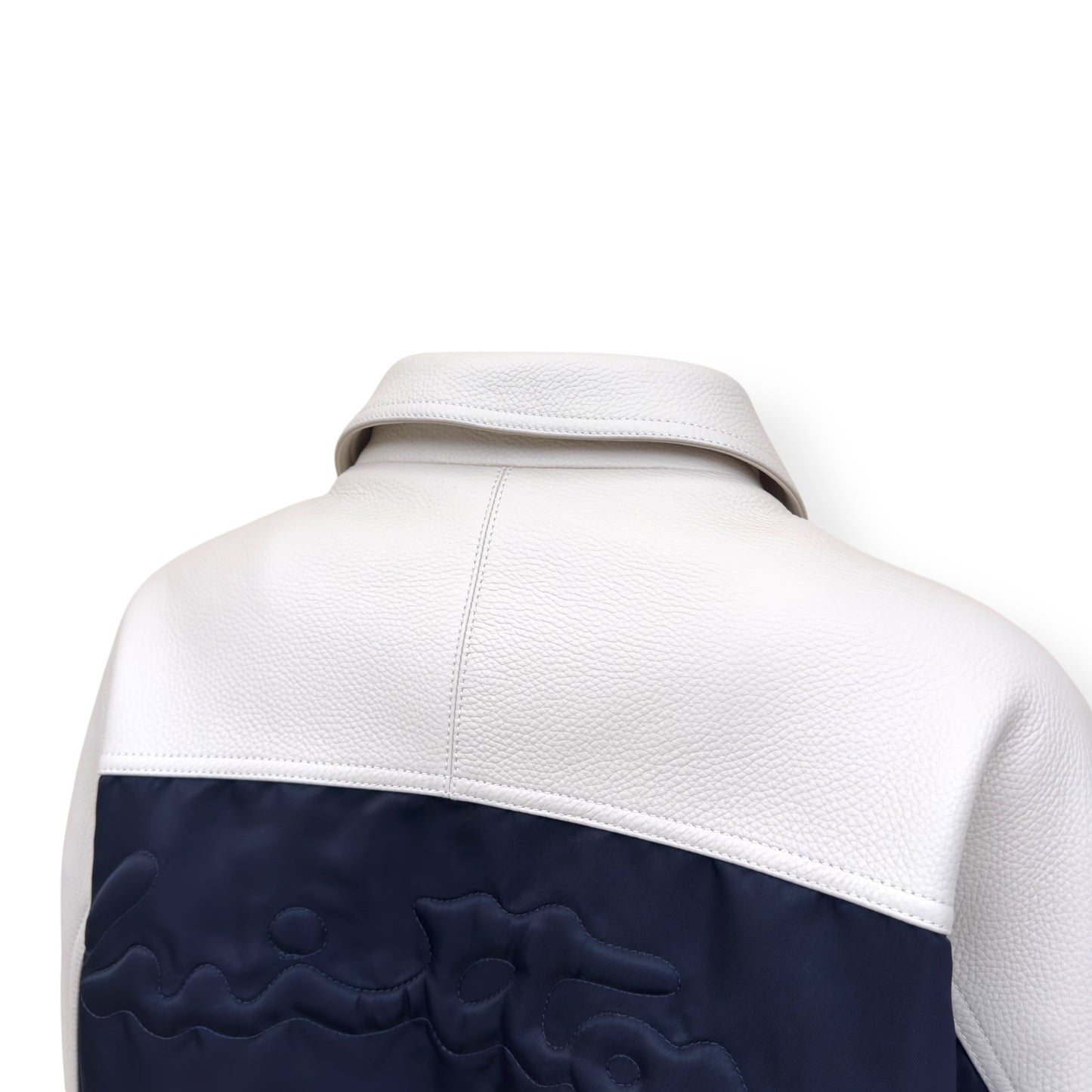 LOUIS VUITTON CALLIGRAPHY LEATHER / NYLON JACKT CREAM / NAVY 50 / L