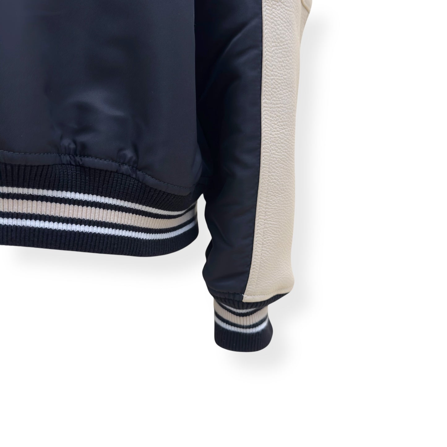 LOUIS VUITTON CALLIGRAPHY LEATHER / NYLON JACKT CREAM / NAVY 50 / L