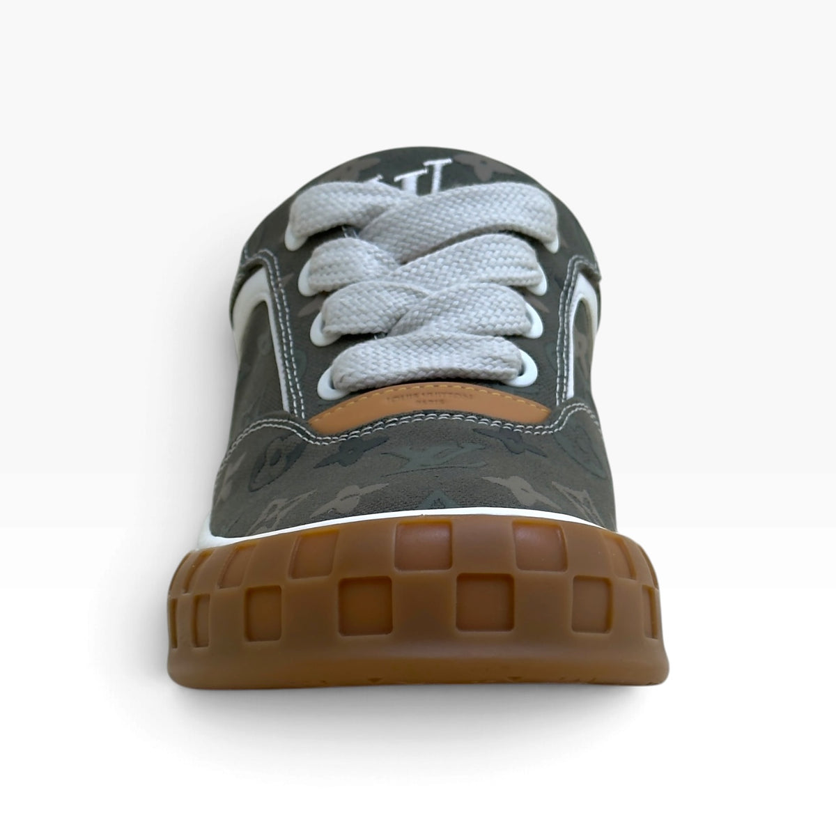 LOUIS VUITTON CANVAS MONOGRAM TILTED SNEAKER KHAKI UK10