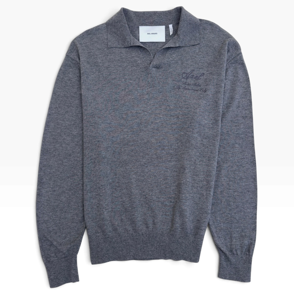 AXEL ARIGATO KNIT POLO JUMPER GREY L