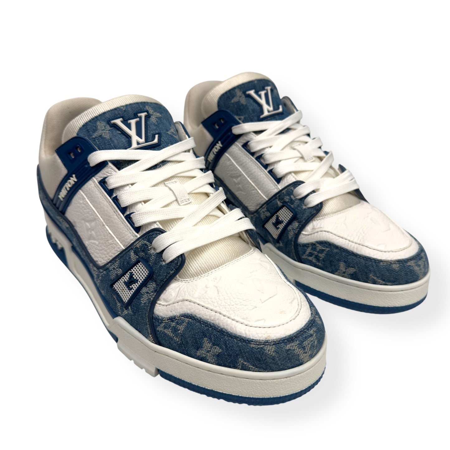 LOUIS VUITTON LV DENIM TRAINER BLUE UK10