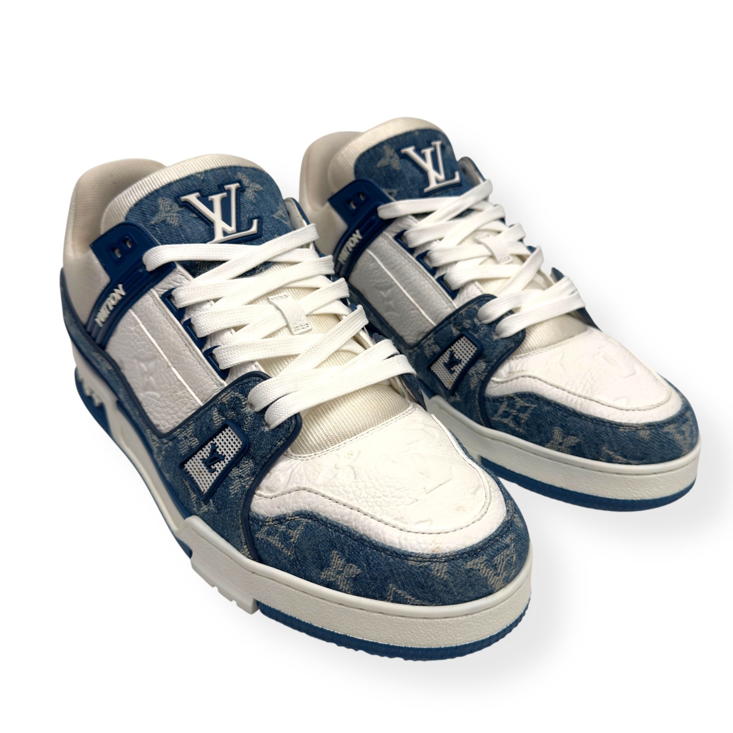 LOUIS VUITTON LV DENIM TRAINER BLUE UK10