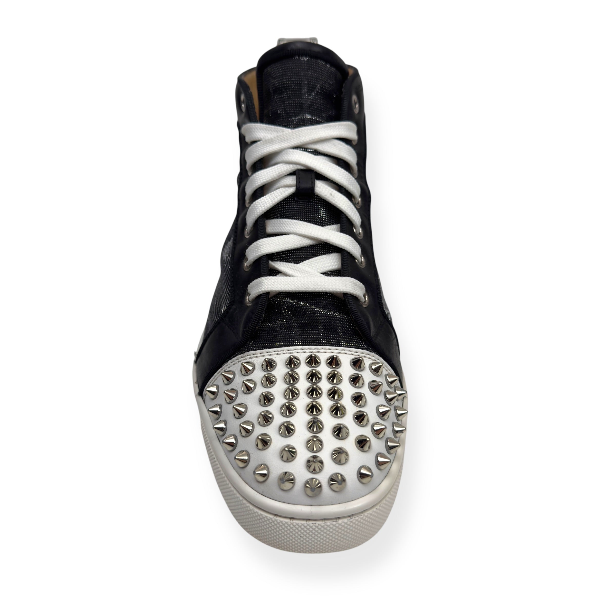 CHRISTIAN LOUBOUTIN LOU SPIKES ORLATO SNEAKER BLACK / WHITE 41 / UK7