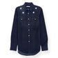 GIVENCHY STAR EMBROIDERED DENIM SHIRT BLACK / WHITE S