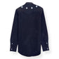 GIVENCHY STAR EMBROIDERED DENIM SHIRT BLACK / WHITE S