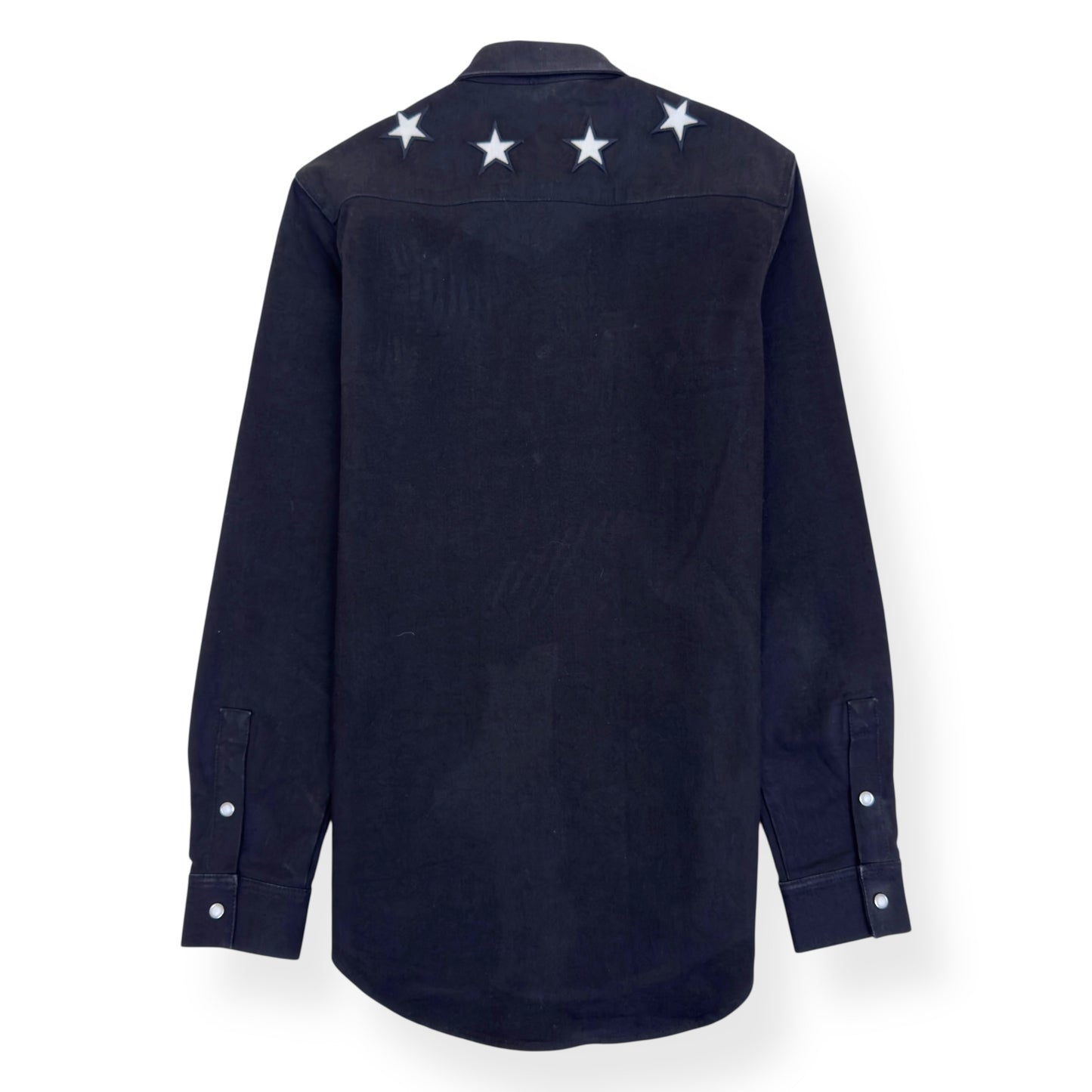 GIVENCHY STAR EMBROIDERED DENIM SHIRT BLACK / WHITE S