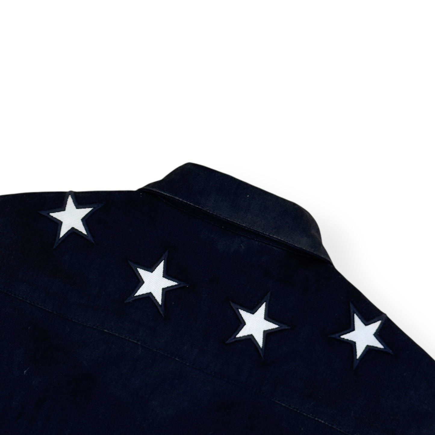 GIVENCHY STAR EMBROIDERED DENIM SHIRT BLACK / WHITE S