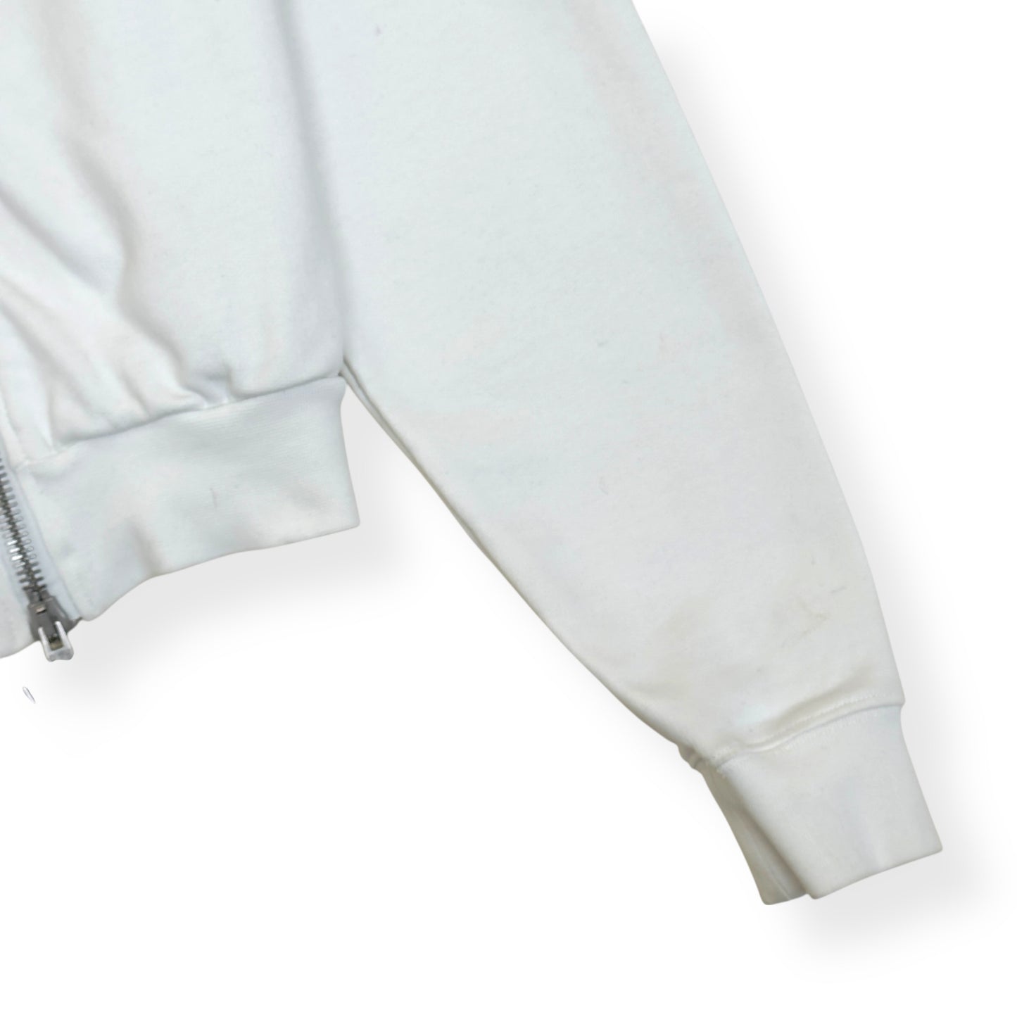 OFF-WHITE ZIP-UP CROPPED HOODIE WHITE S