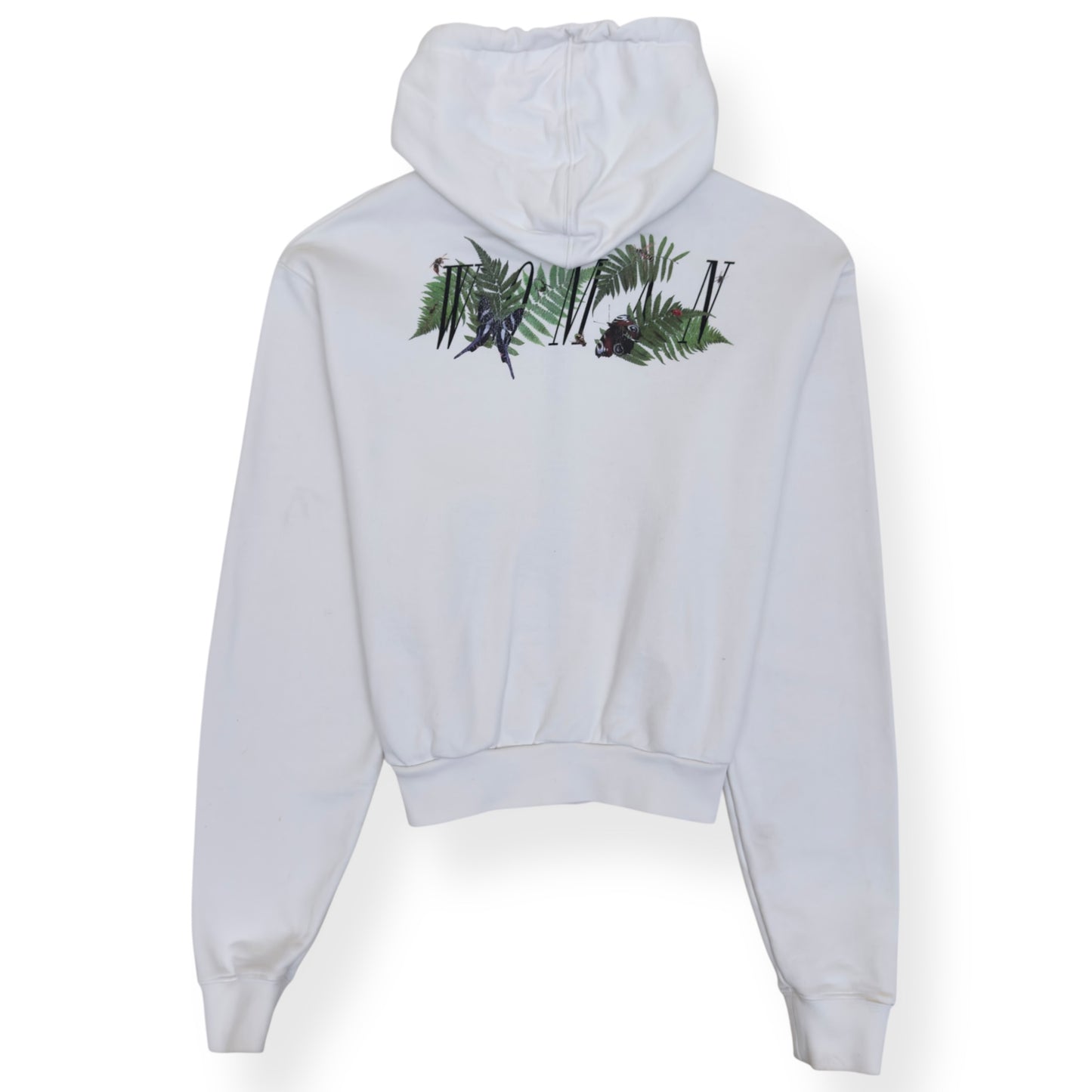 OFF-WHITE ZIP-UP CROPPED HOODIE WHITE S