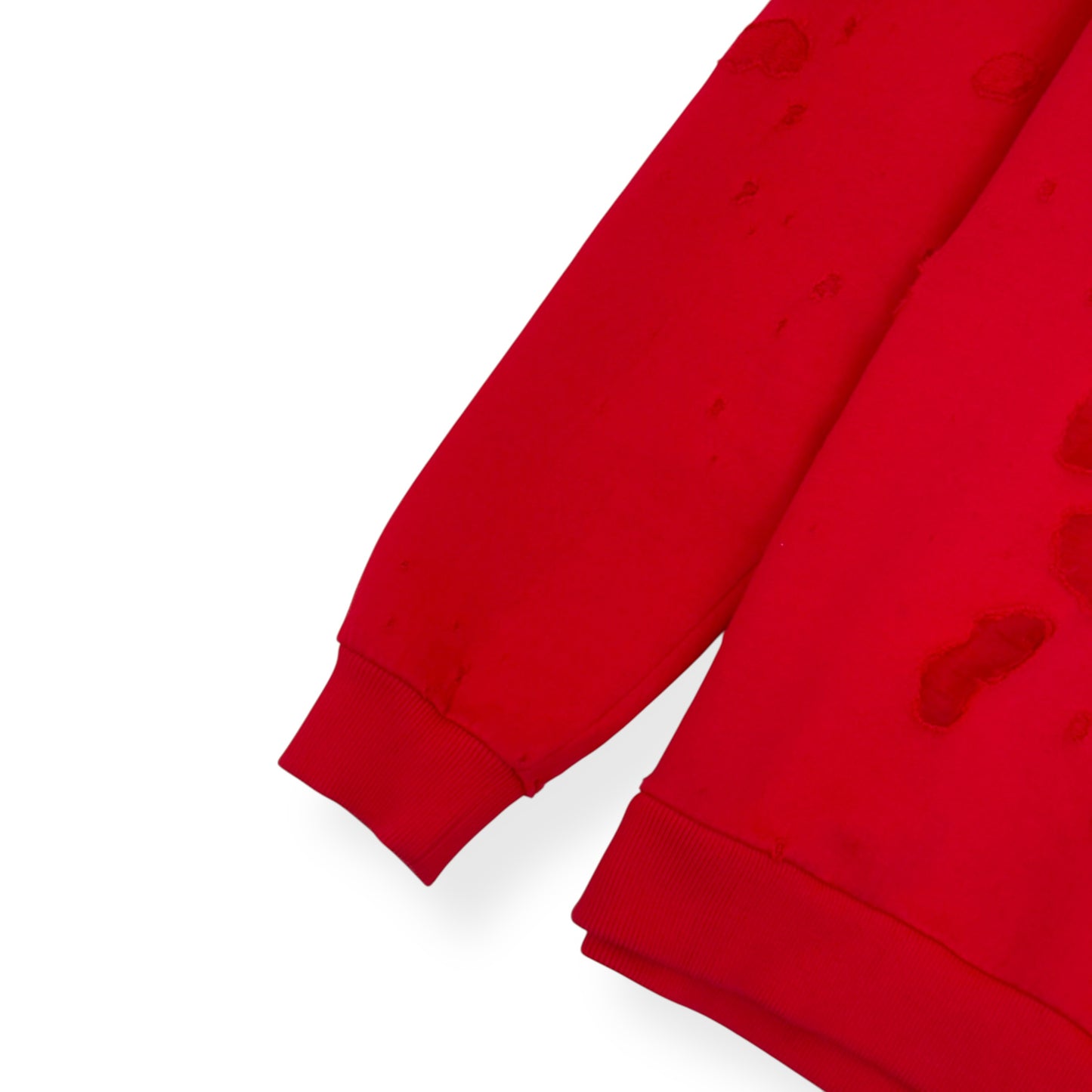 GIVENCHY DISTRESSED LOGO HOODIE RED M