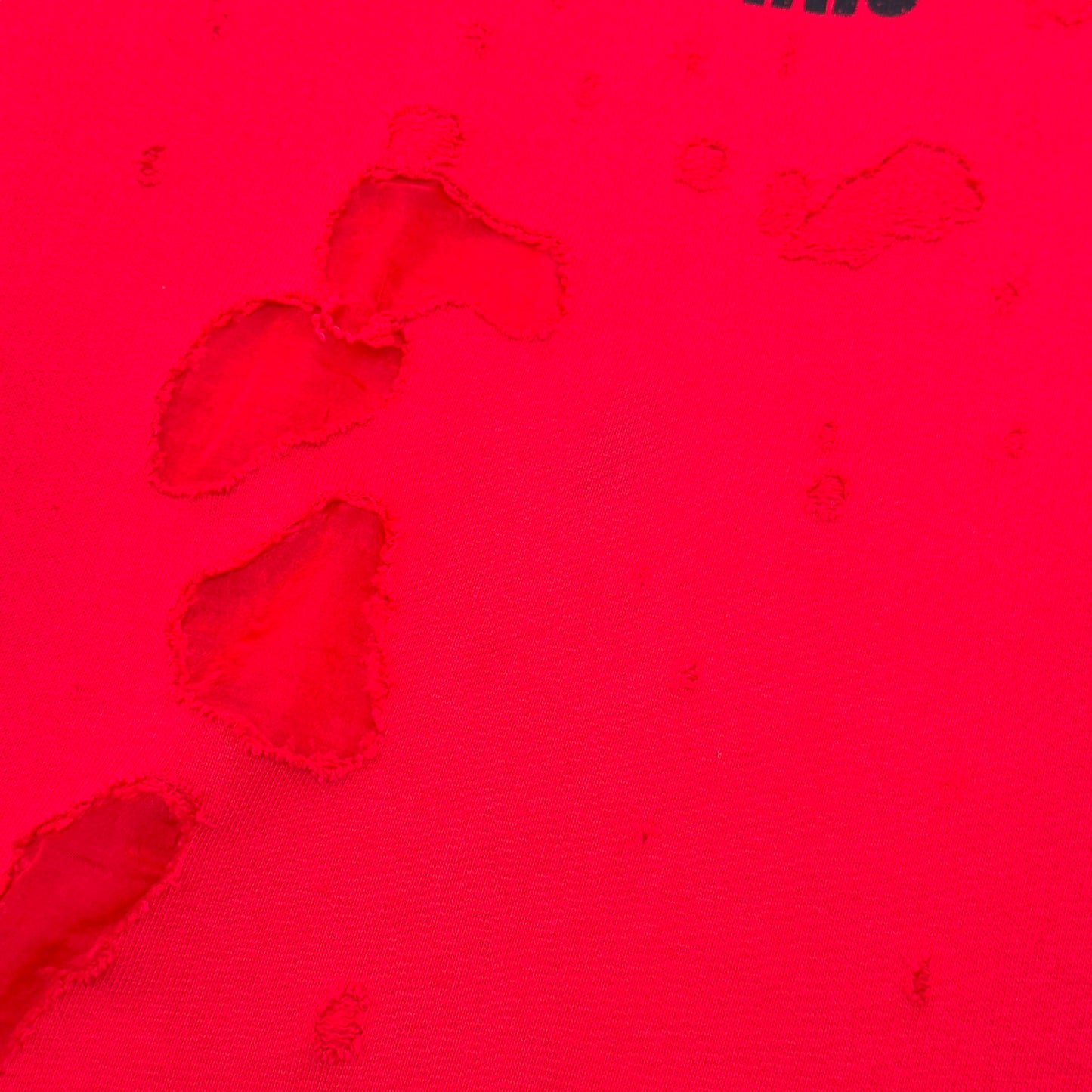 GIVENCHY DISTRESSED LOGO HOODIE RED M