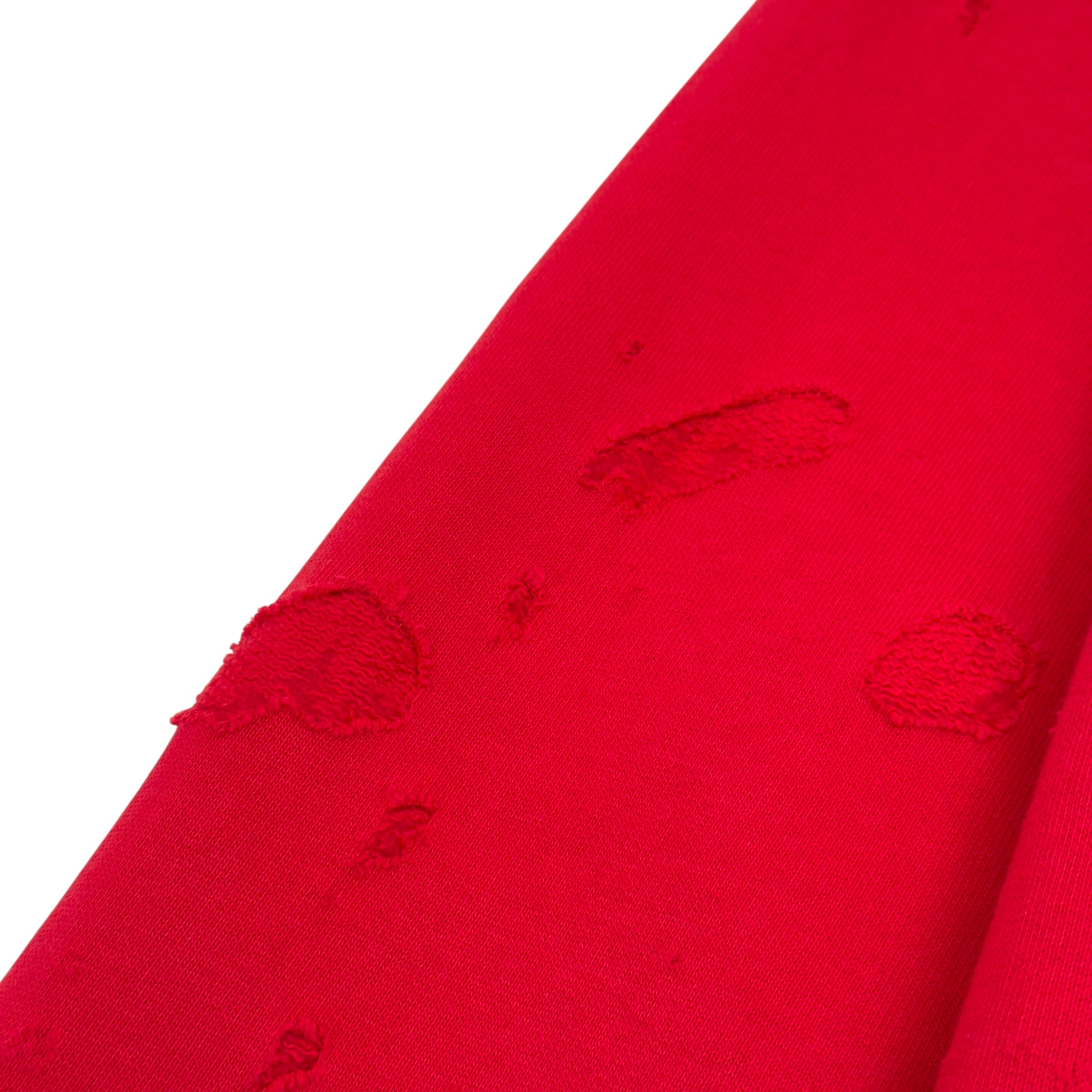 GIVENCHY DISTRESSED LOGO HOODIE RED M