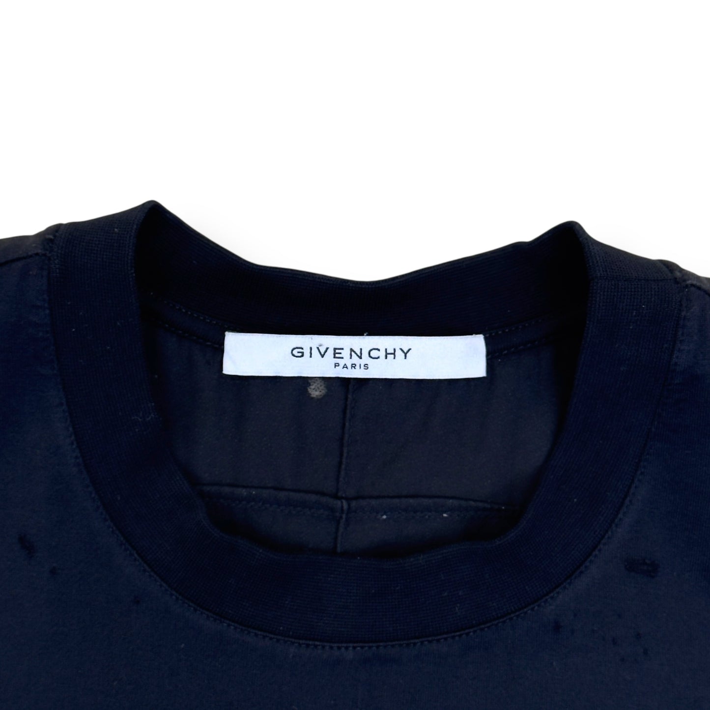 GIVENCHY DISTRESSED LOGO T-SHIRT BLACK S