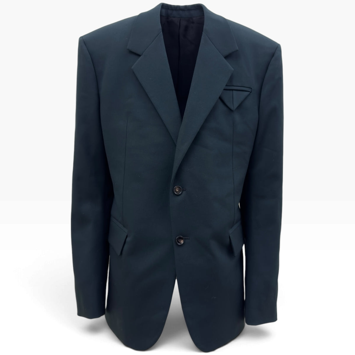 BOTTEGA VENETA TRIANGLE POCKET WOOL BLAZER GREEN 52 / XL