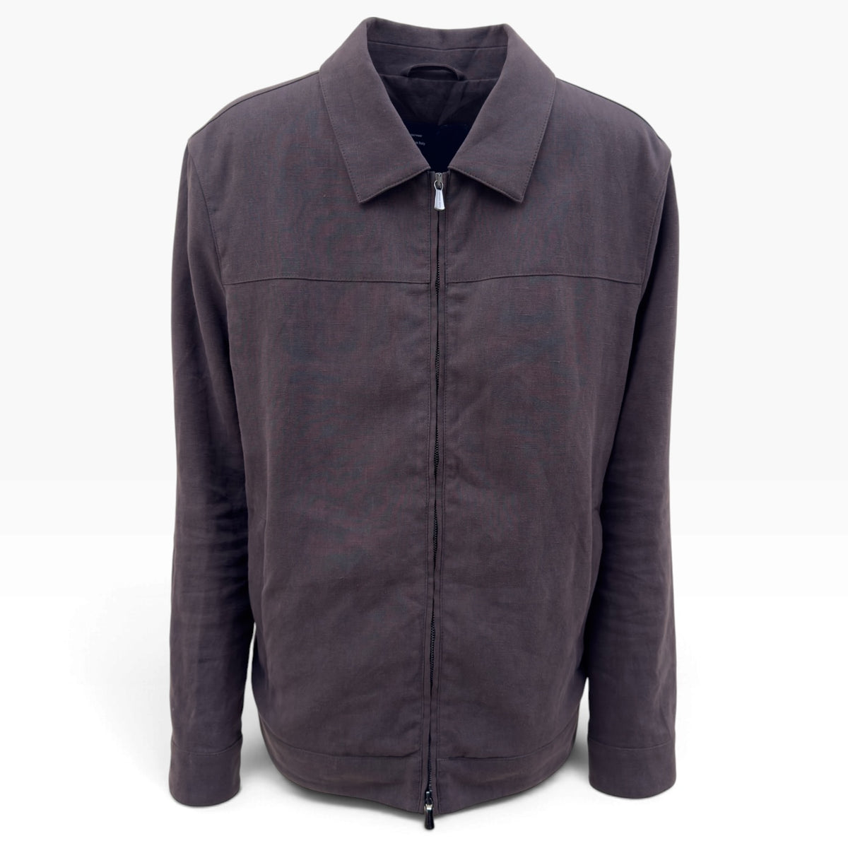 THOM SWEENEY LINEN ZIP-UP JACKET BROWN L