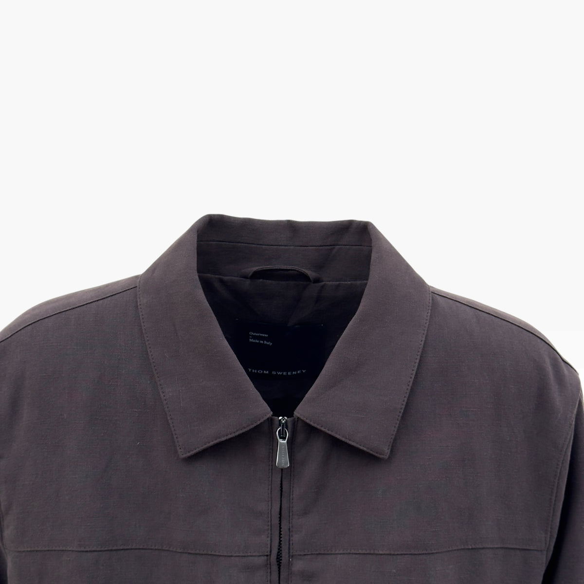 THOM SWEENEY LINEN ZIP-UP JACKET BROWN L