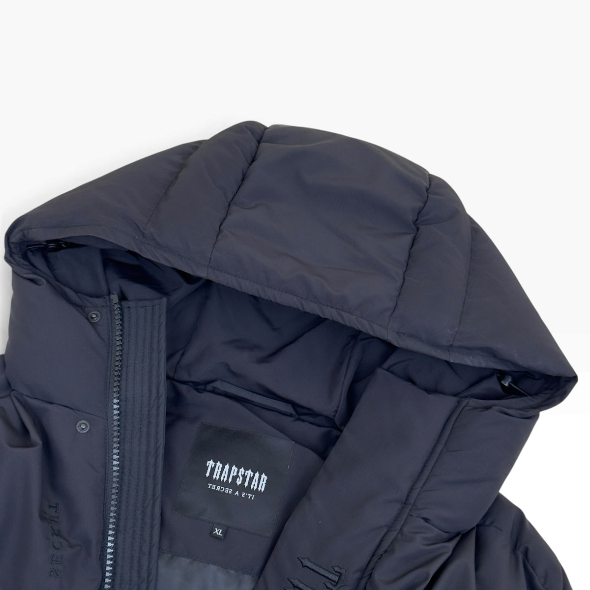 TRAPSTAR DECODED HOODED PUFFER JACKET BLACK XL