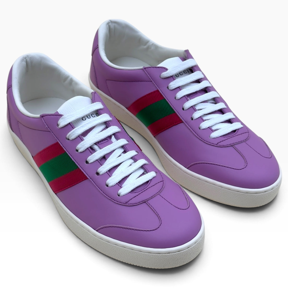 GUCCI G74 WEB LEATHER SNEAKER LILAC 37 / UK4