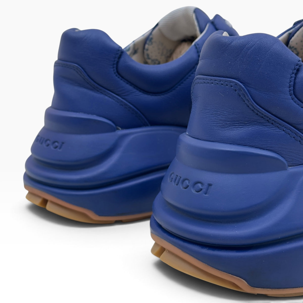 GUCCI RHYTON NY YANKEES LEATHER SNEAKER ROYAL BLUE UK6.5