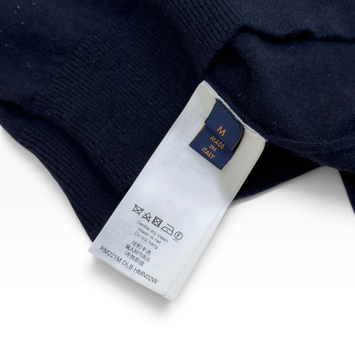 LOUIS VUITTON X NIGO INTARSIA CASHMERE CREW NECK JUMPER NAVY M