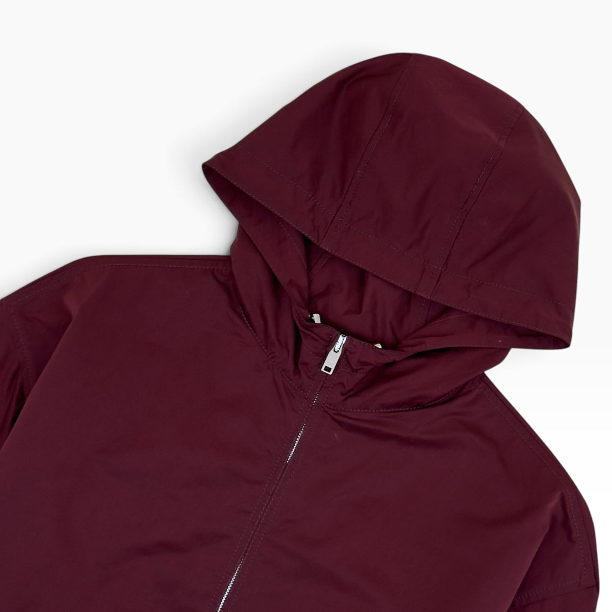 BOTTEGA VENETA HOODED ZIP-UP JACKET BURGUNDY 46 / XL