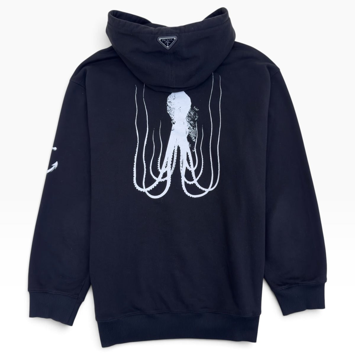 PRADA OVERSIZED ZIP-UP HOODIE BLACK M